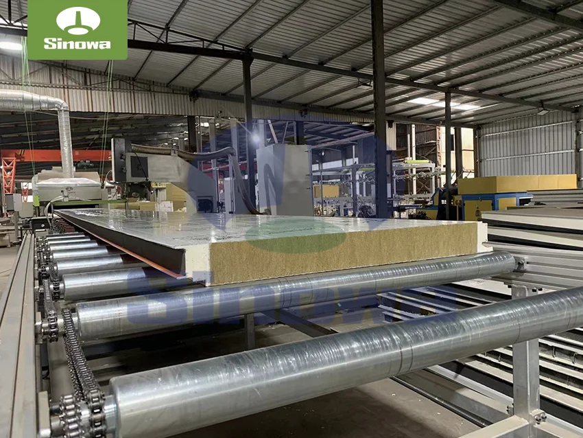 Partition Wall Composite Rock Wool Sandwich Panel Line