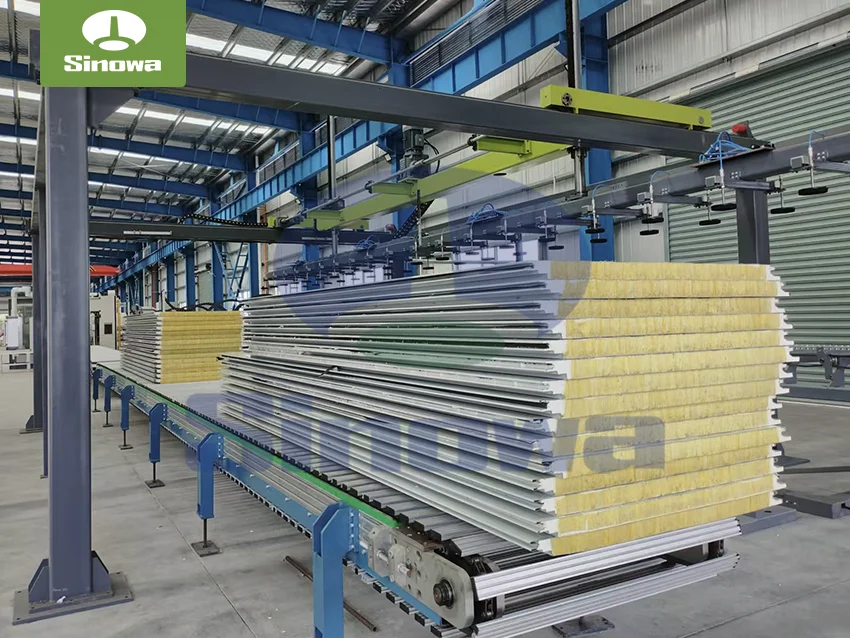 PU Side Sealing Rock Wool Sandwich Panel Production Line