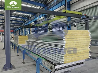 PU Side Sealing Rock Wool Sandwich Panel Production Line