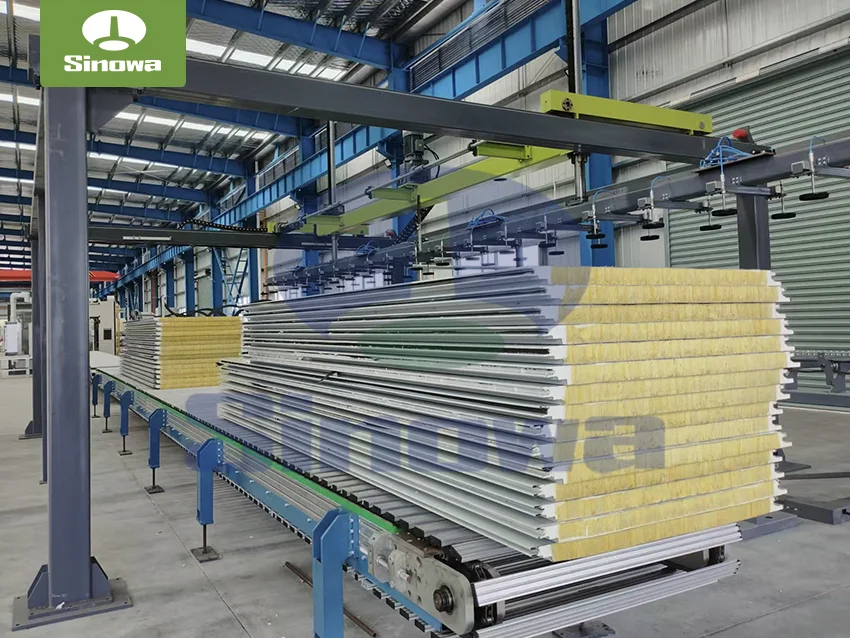 Silencing Rock Wool Sandwich Panel Line